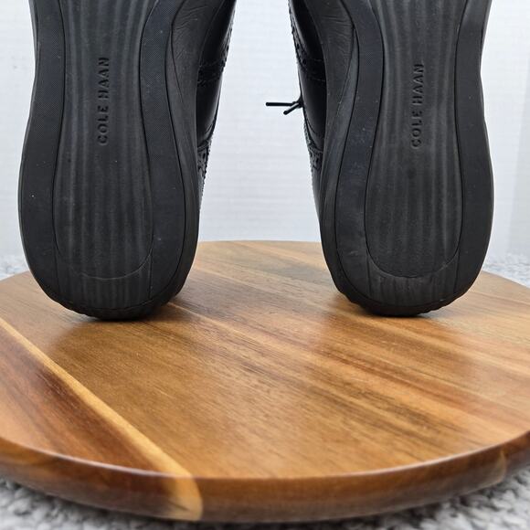 Cole Haan Mens 10M Grand Evolution Black Leather Wingtip Brogue Casual Oxford - Picture 10 of 12